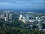 View to Albert park Lake and Port Phillip Bay
