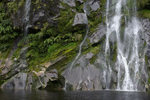 Rocks, ferns and cascade at Hidden Lake
