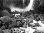 The bottom of Bridal Veil Falls, Yosemite